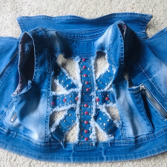 America Flag Jean Jacket - Picture 3 of 3
